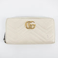 Gucci Ivory GG Marmont Leather Round Zipper Long Wallet #2285 by Bolt Boutique