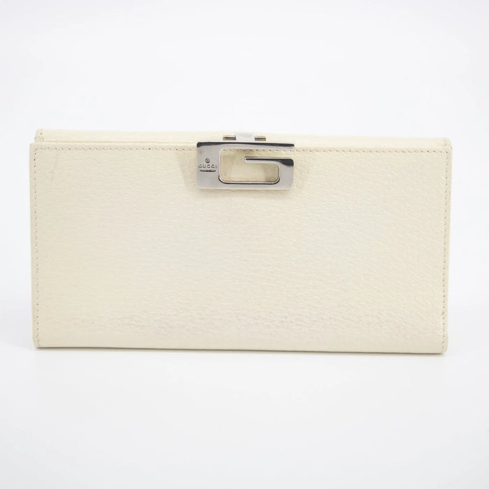 Gucci Ivory Leather Long Wallet #2040 by Bolt Boutique