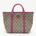 Gucci Kids Line GG Supreme Canvas Coated Handbag Beige x Pink #3284 by Bolt Boutique