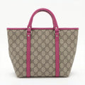 Gucci Kids Line GG Supreme Canvas Coated Handbag Beige x Pink #3284 by Bolt Boutique