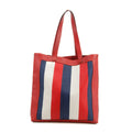Gucci Large Red/White/Blue Striped Linen and Leather Tote Bag #3422 by Bolt Boutique