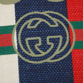 Gucci Large Red/White/Blue Striped Linen and Leather Tote Bag #3422 by Bolt Boutique