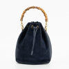 Gucci Navy Bamboo Suede x Leather Drawstring 2WAY Shoulder Bag #1881