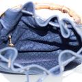 Gucci Navy Bamboo Suede x Leather Drawstring 2WAY Shoulder Bag #1881 by Bolt Boutique