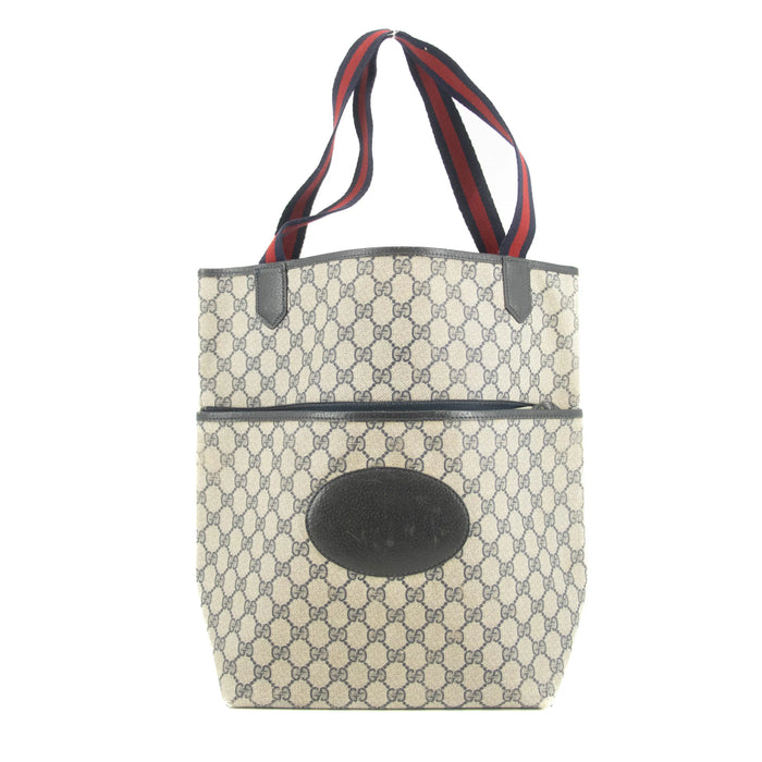 Gucci Navy GG Canvas Coated Vintage Tote Bag #4705 by Bolt Boutique