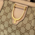 Gucci Pink & Gold GG Surpreme Canvas Stirrup Tote Bag #1713 by Bolt Boutique