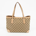 Gucci Pink & Gold GG Surpreme Canvas Stirrup Tote Bag #1713 by Bolt Boutique
