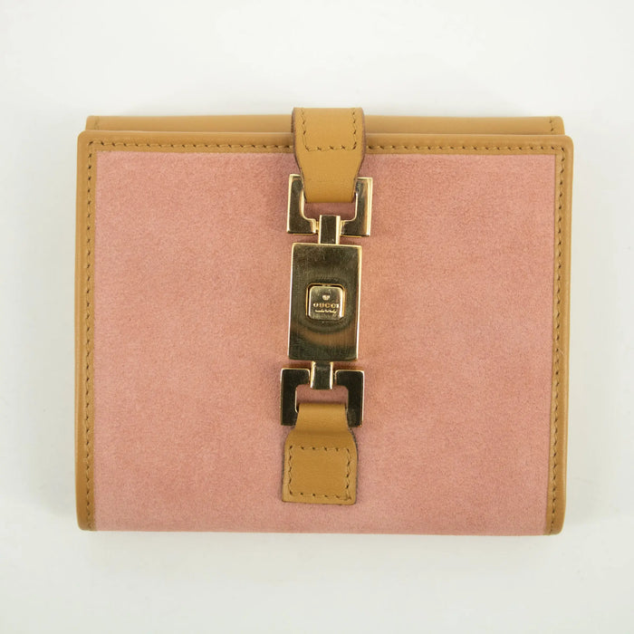 Gucci Pink Jackie Suede x Leather Compact Wallet #2379 by Bolt Boutique
