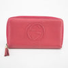 Gucci Pink Soho Interlocking G Leather Tassel Round Zipper Long Wallet #2058