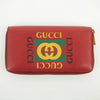 Gucci Red Logo Print Zip Wallet-#1392