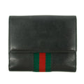 Gucci Sherry Web Black Leather Bifold Wallet #5301 by Bolt Boutique