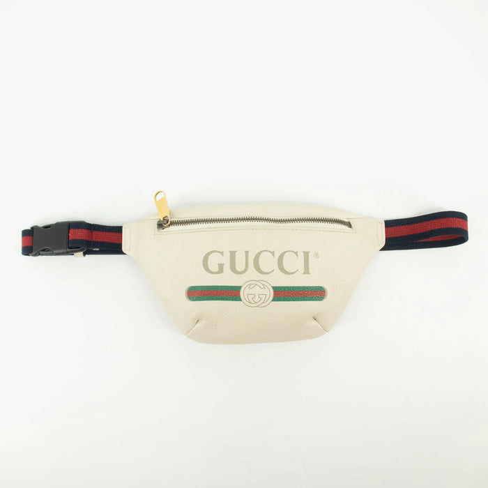 Gucci White Logo Belt Bag Small #1406 by Bolt Boutique