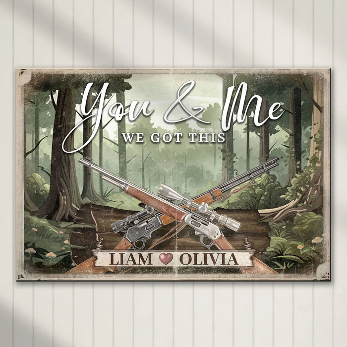 Gun Themed We Got This Couple Sign by Tailored Canvases