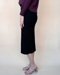 H Line Midi Sweater Skirt - Black by Boutique 23