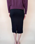 H Line Midi Sweater Skirt - Black by Boutique 23