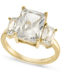 Charter Club Gold-Plate Emerald-Crystal Triple Stone Ring, Size 6 by Vanessa Jane