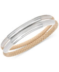 Alfani Silver-Tone 2-PC. Set Curved Bar and Braided Rope Bangle Bracelets by Vanessa Jane