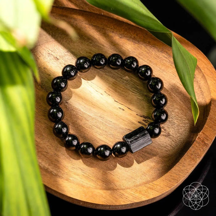 Habit Breaker - Black Obsidian & Tourmaline Bracelet by Conscious Items