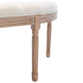 Half Moon French Vintage Bench with Padded Seat & Rubberwood Legs by DailySale
