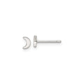 Half Moon Stud Earrings Silver by Fine Color Jewels