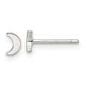 Half Moon Stud Earrings Silver by Fine Color Jewels
