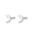 Half Moon Stud Earrings Silver by Fine Color Jewels