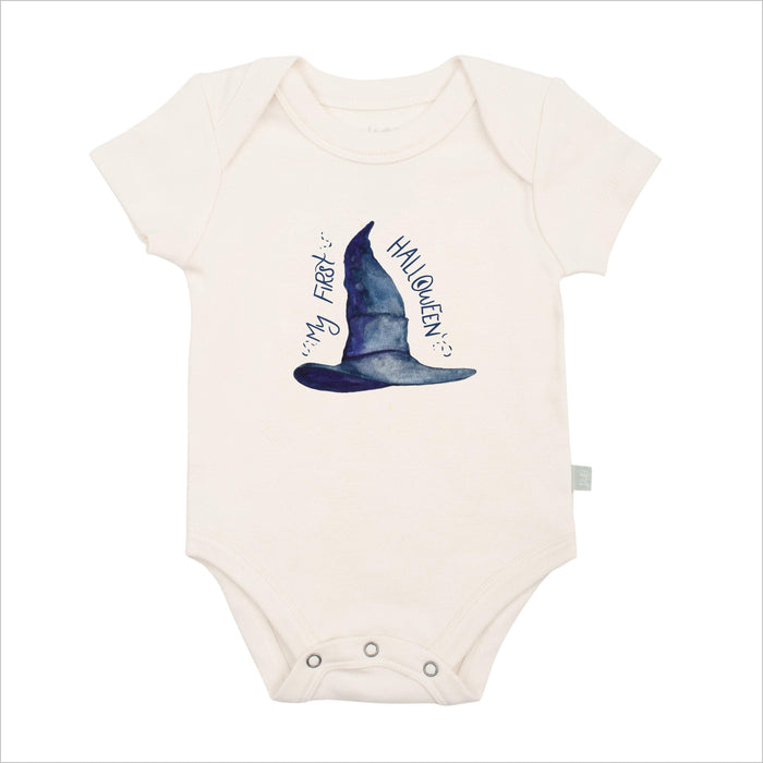 graphic bodysuit | my first halloween hat by Finn + Emma