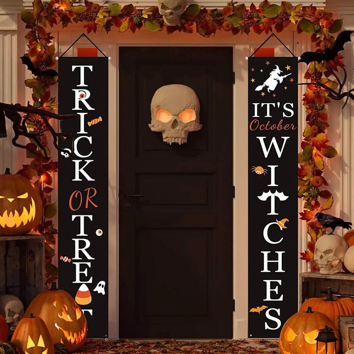 Halloween Porch Decoration October Witch Front Porch Banner Decorations by DailySale
