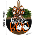 Halloween Round Wooden Board Front Door Decoration Wreath by DailySale