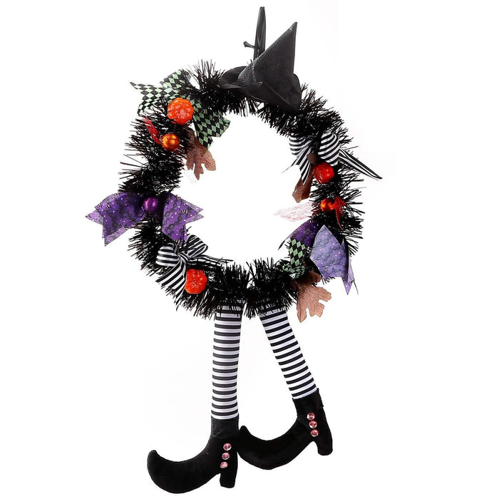 Halloween Witch Wreath Pumpkin Decorations by DailySale