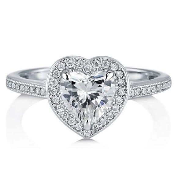 Halo Heart Cut Engagement Ring by DailySale