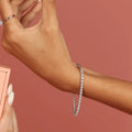 Halo Style Moissanite Bracelet by Fine Color Jewels