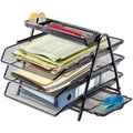 Halter 3 Tier Mesh Desktop Organizer with Sliding Paper Trays by DailySale