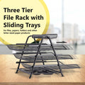 Halter 3 Tier Mesh Desktop Organizer with Sliding Paper Trays by DailySale