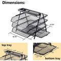 Halter 3 Tier Mesh Desktop Organizer with Sliding Paper Trays by DailySale