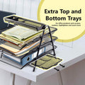 Halter 3 Tier Mesh Desktop Organizer with Sliding Paper Trays by DailySale