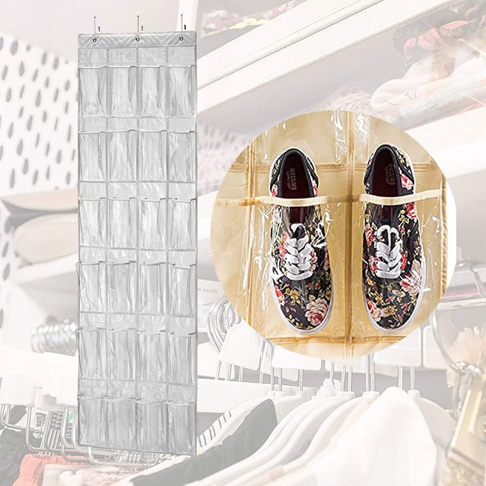 Halter Over the Door Hanging Shoe Organizer with 24 Pockets by DailySale