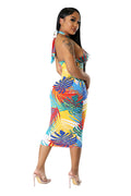 Tropical Multicolor Halter Dress by The House of Stylez