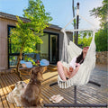 Hammock Chair Swing Seat with Detachable Metal Support Bar and 2 Seat Cushions by DailySale
