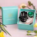Hamsa Hand of Safe Travels: Aromatherapy Crystal Car Kit by Conscious Items