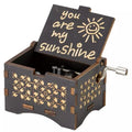 Hand Crank Vintage Wood Carved Sunshine Musical Box by DailySale