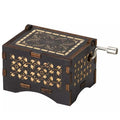 Hand Crank Vintage Wood Carved Sunshine Musical Box by DailySale