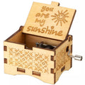 Hand Crank Vintage Wood Carved Sunshine Musical Box by DailySale