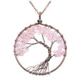 Handmade Genuine Gemstone Chakra Tree of Life Pendant Necklace by DailySale