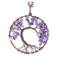 Handmade Genuine Gemstone Chakra Tree of Life Pendant Necklace by DailySale