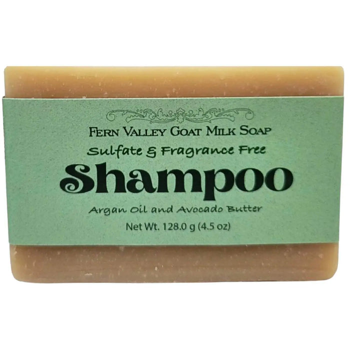 Handmade Goat Milk Shampoo Bar | Argan Oil & Avocado Butter | Fragrance-Free by Fern Valley Soap