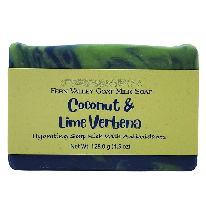 Handmade Goat Milk Soap | Hydrating With Antioxidants | Tropical Coconut & Lime Verbena Scent by Fern Valley Soap