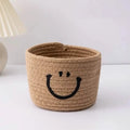 Happy Face Woven Storage Basket by DailySale