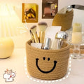 Happy Face Woven Storage Basket by DailySale