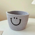 Happy Face Woven Storage Basket by DailySale